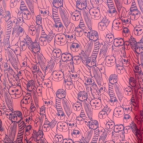 NWOT The Savile Row pink owl print shift dress 6 - Picture 7 of 11